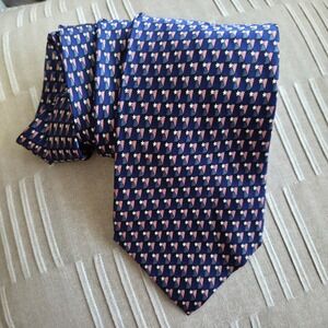 Stonehenge Mens‎ Navy Blue Red White Star Flag Print 100% Silk NeckTie Patriotic